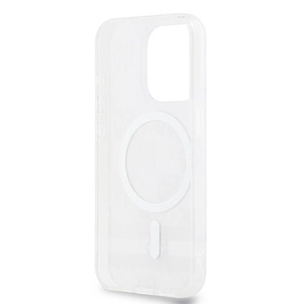 DKNY IML Checkered Mono Pattern & Printed Stripes MagSafe case for iPhone 15 Pro Max - beige