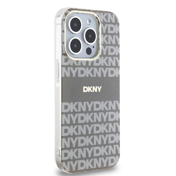 DKNY IML Mono & Stripe MagSafe-kasse til iPhone 15 Pro Max - beige