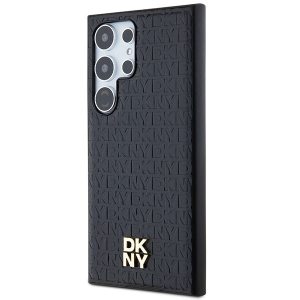 DKNY læder mønster metal logo MagSafe-kasse til Samsung Galaxy S24 Ultra - sort