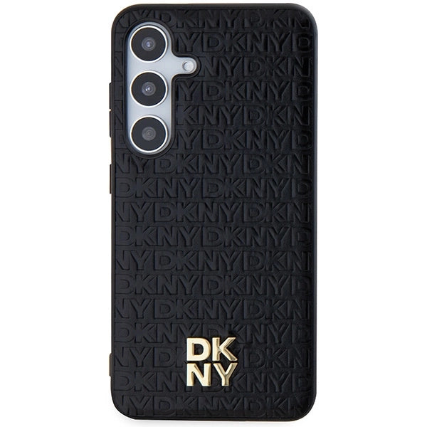DKNY læder mønster metal logo MagSafe-kasse til Samsung Galaxy S24 + - sort