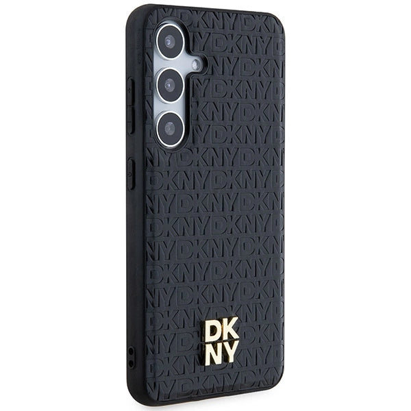 DKNY læder mønster metal logo MagSafe-kasse til Samsung Galaxy S24 + - sort