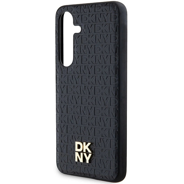 DKNY læder mønster metal logo MagSafe-foder for Samsung Galaxy S24 - sort