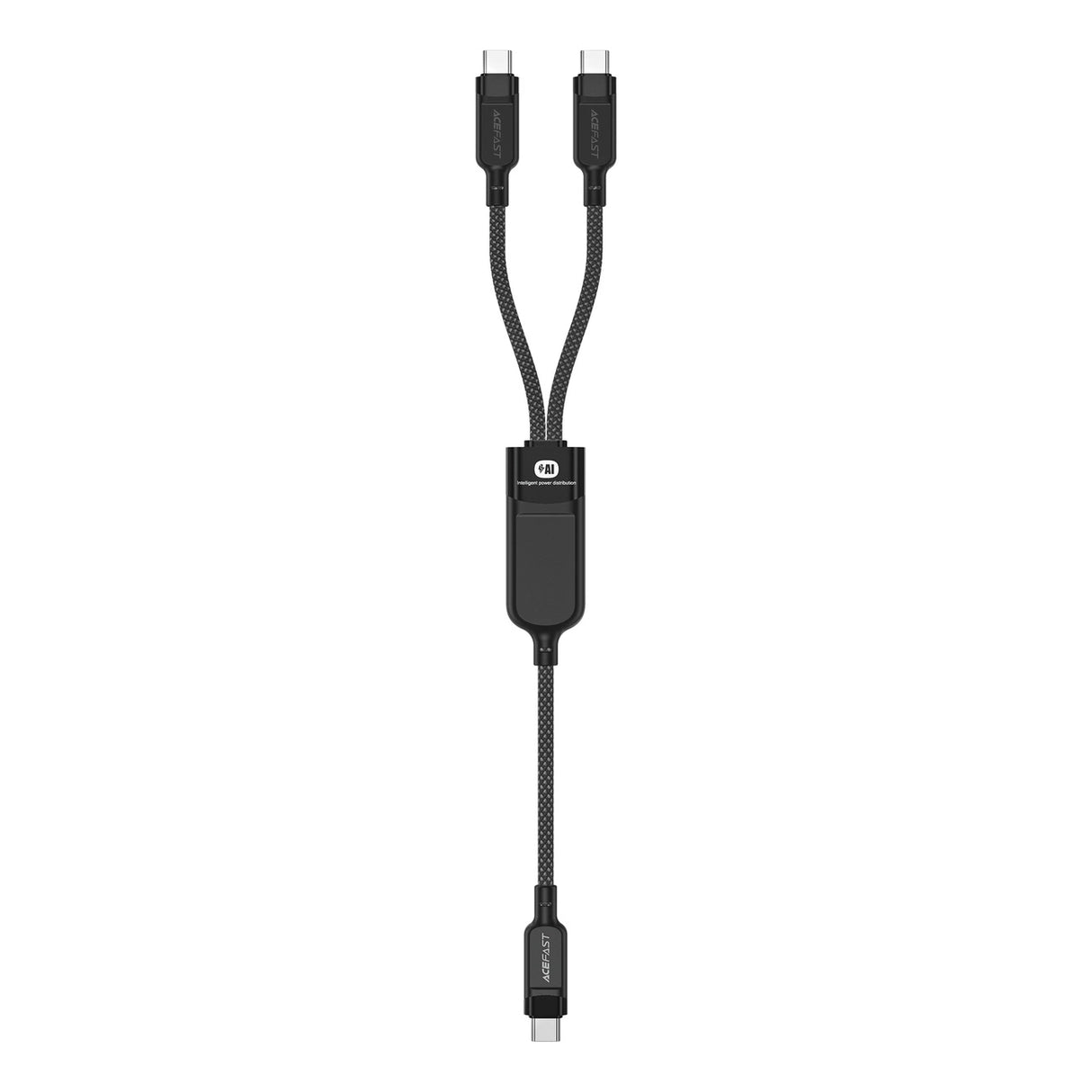 Acefast C5 USB-C - USB-C / USB-C 2in1 100W 480Mb/s kabel - sort