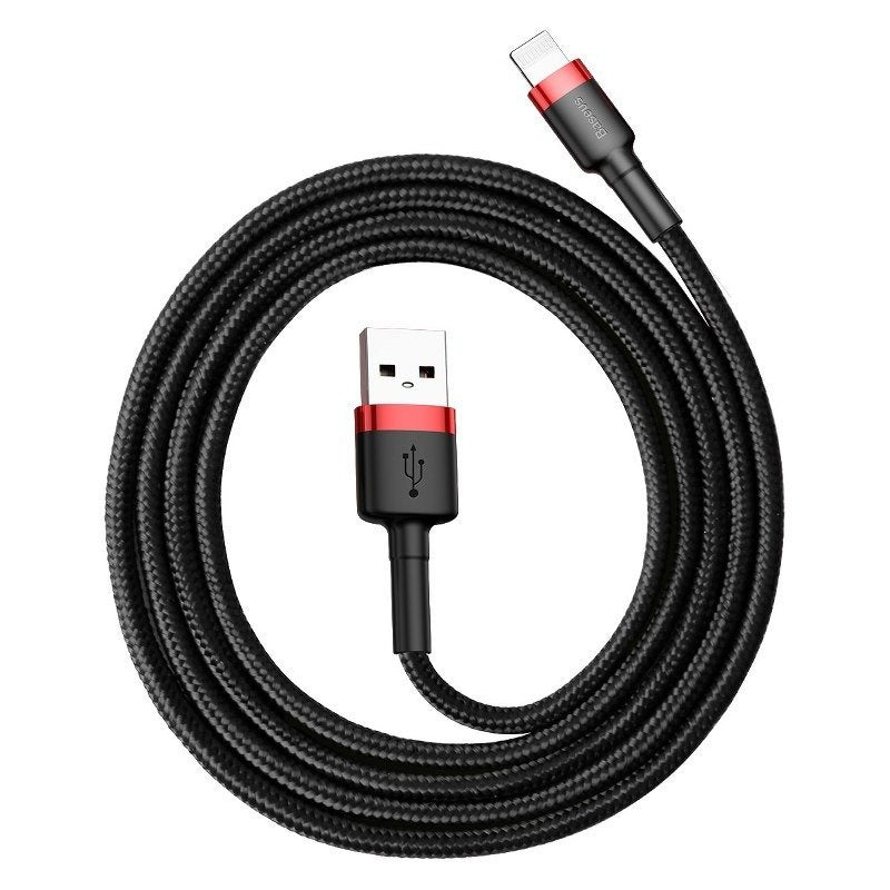 Baseus Cafule USB Lightning Cable 2,4A 1m (rød+sort)