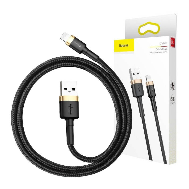 Baseus Cafule Kabel USB Lightning 2A 3m (Guld+Sort)