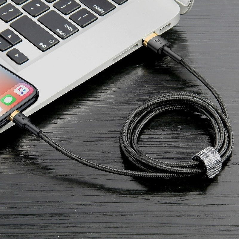 Baseus Cafule Kabel USB Lightning 2A 3m (Guld+Sort)