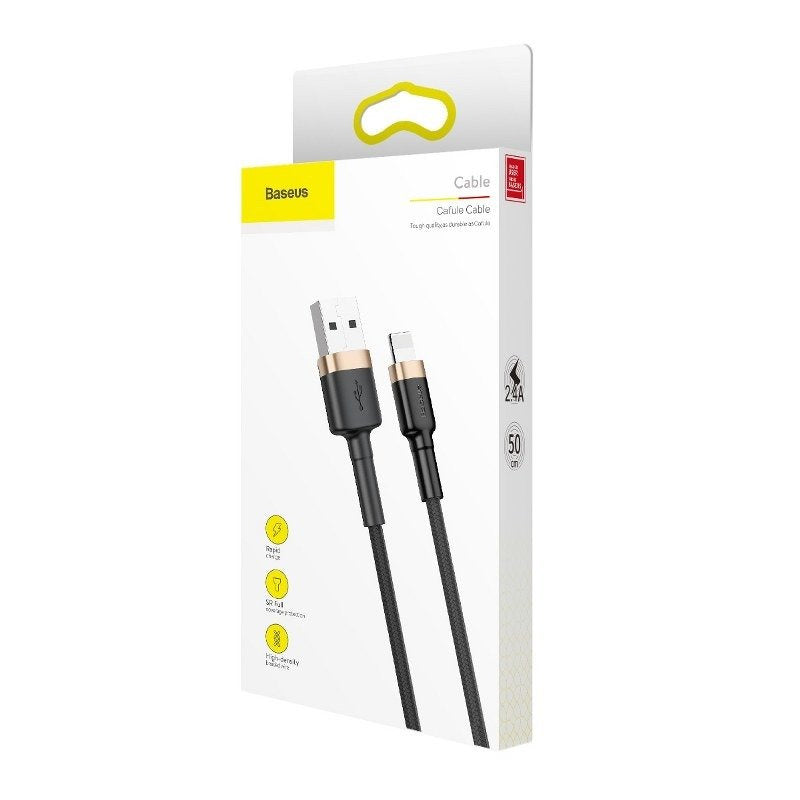 Baseus Cafule Kabel USB Lightning 2A 3m (Guld+Sort)