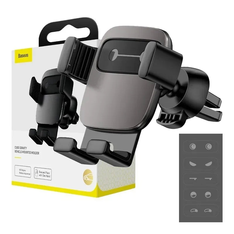 Baseus Cube Gravitational bilholder på ventilationsnet (Sort)