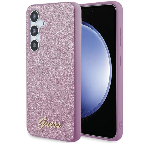 Guess Glitter Script case til Samsung Galaxy S24+ - lilla