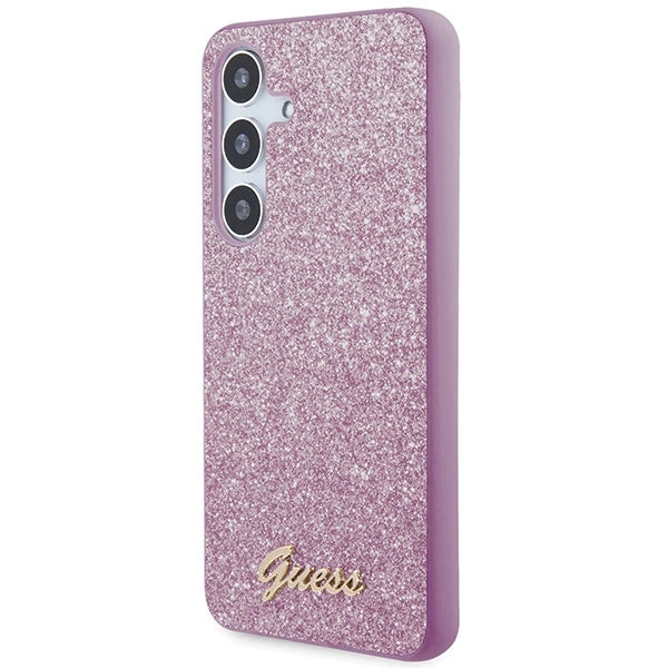 Guess Glitter Script case til Samsung Galaxy S24+ - lilla