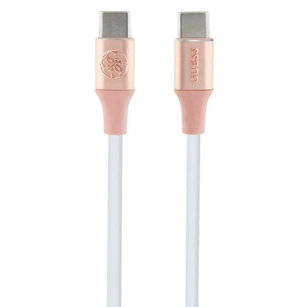 Guess Ebossed Logo USB-C / USB-C Kabel 1,5 m Hurtig opladning - Pink