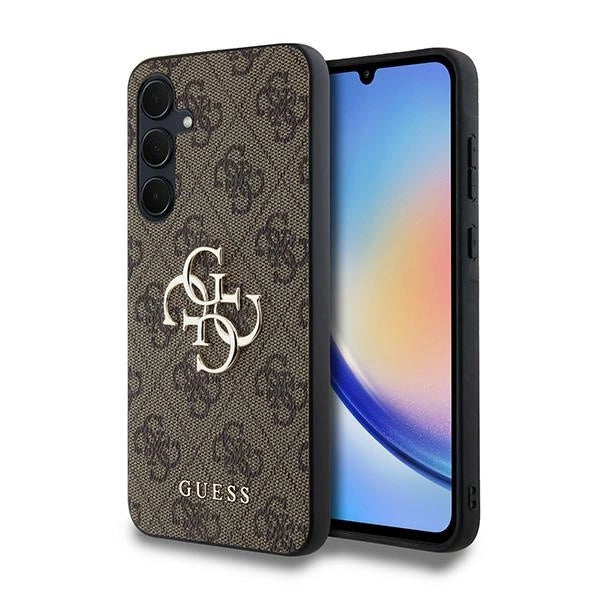 Guess 4G Big Metal Logo-hylster til Samsung Galaxy A35 - brun