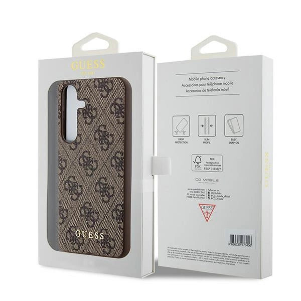 Guess 4G Metal Gold Logo-hylster til Samsung Galaxy A55 - brun