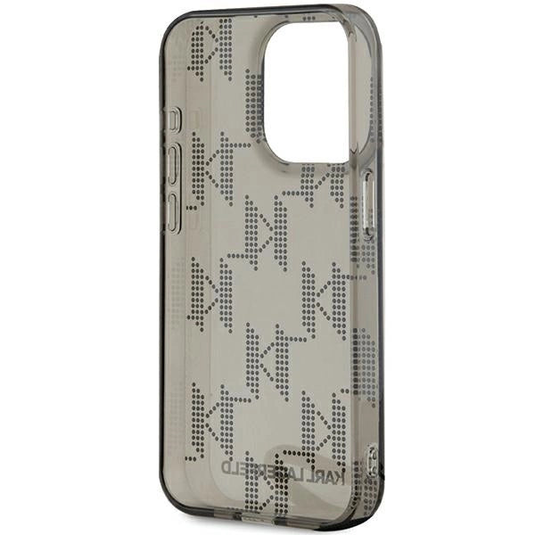 Karl Lagerfeld IML Mono KL Pattern & Cord case for iPhone 15 Pro - black