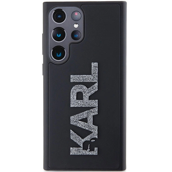 Karl Lagerfeld 3D Rubber Glitter Logo case for Samsung Galaxy S24 Ultra - black