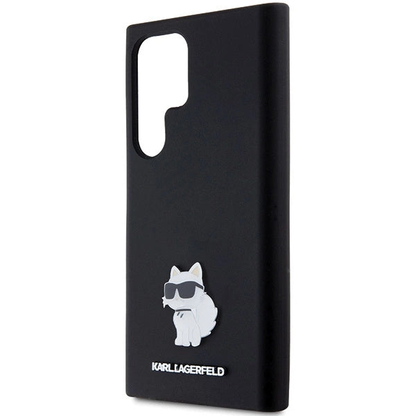 Karl Lagerfeld Silicone Choupette Metal Pin case for Samsung Galaxy S24 Ultra - black
