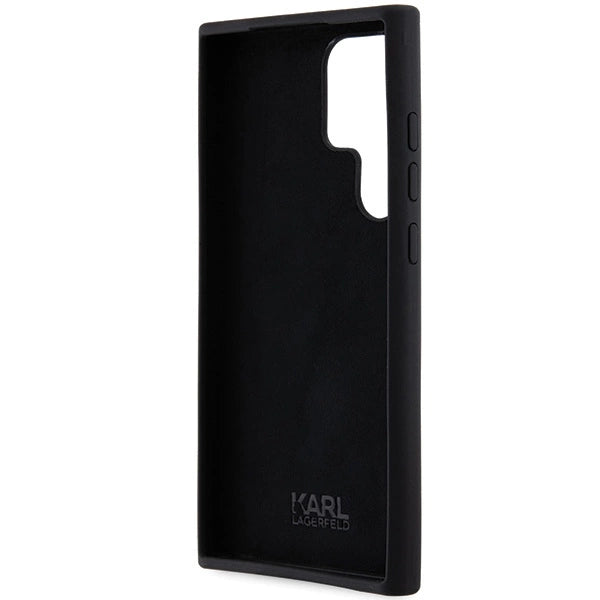Karl Lagerfeld Silicone Choupette Metal Pin case for Samsung Galaxy S24 Ultra - black