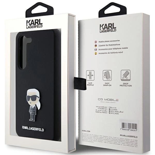 Karl Lagerfeld Silicone Ikonik Metal Pin case for Samsung Galaxy S24 - black