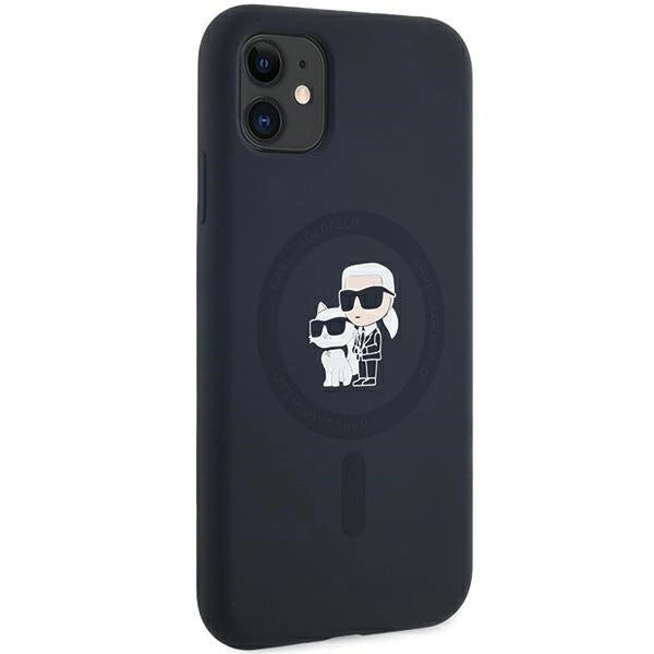 Karl Lagerfeld Silicone Karl&Choupette MagSafe case for iPhone 11 / Xr - black