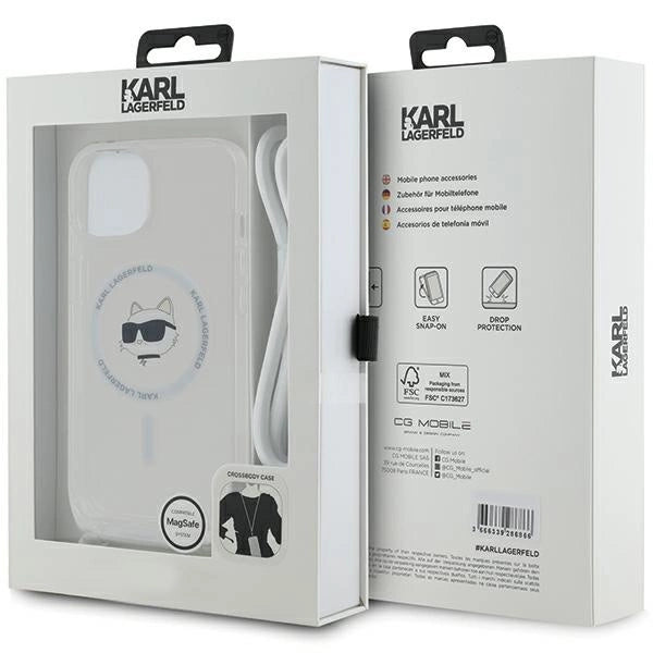 Karl Lagerfeld IML Choupette Head & Cord MagSafe case for iPhone 14 / 13 / 15 - transparent