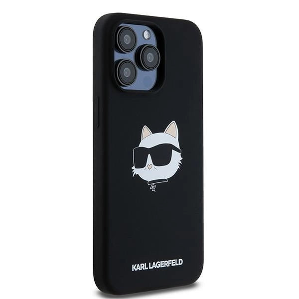 Karl Lagerfeld Silicone Choupette Head MagSafe case for iPhone 15 Pro - black