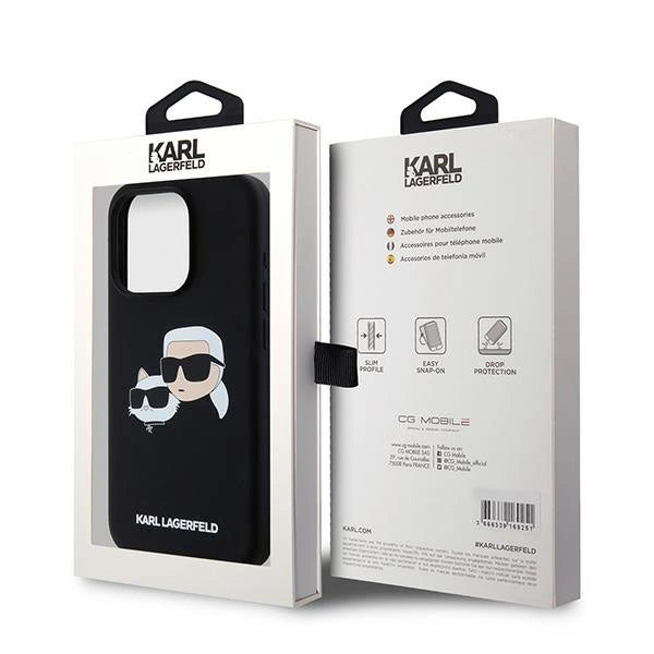 Karl Lagerfeld Silicone Karl&Choupette MagSafe case for iPhone 15 Pro - black