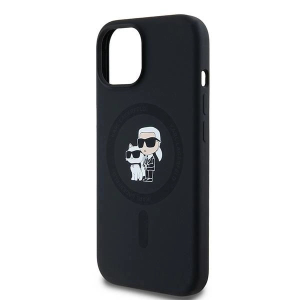Karl Lagerfeld Silicone Karl&Choupette MagSafe case for iPhone 15 Plus / 14 Plus - black