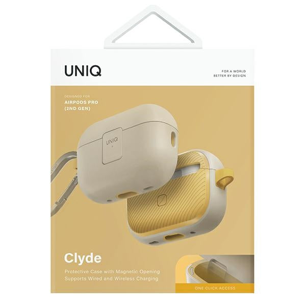 Uniq Clyde Lock Case til AirPods Pro 2 (2022/2023) - beige og gul