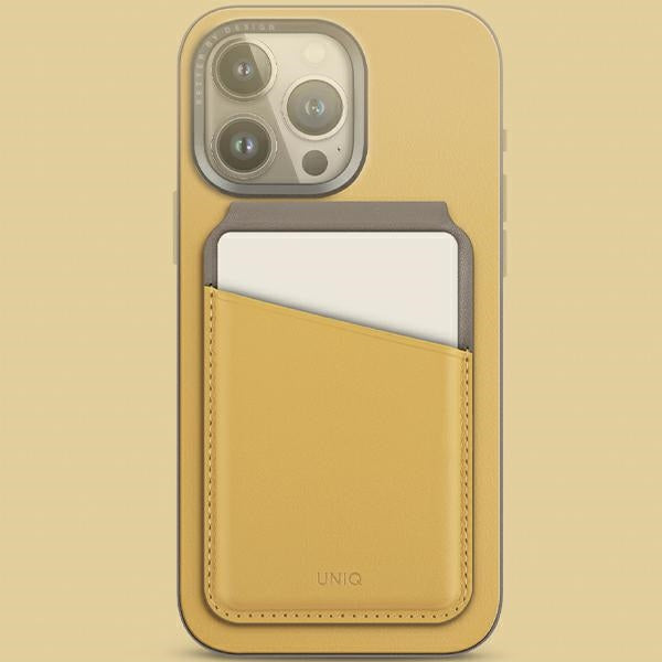 Uniq Lyden DS magnetisk RFID-tegnebog med telefonstativ - gul-grå