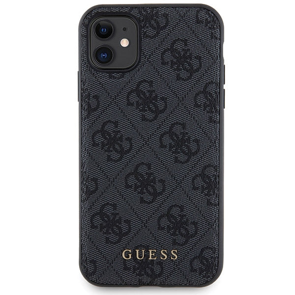 Guess 4G Metal Logo-kasset til iPhone 11 + 5000mAh MagSafe powerbank - sort