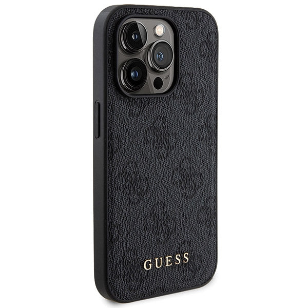 Guess 4G Metal Logo Case Set til iPhone 15 Pro Max + 5000mAh MagSafe Powerbank - sort
