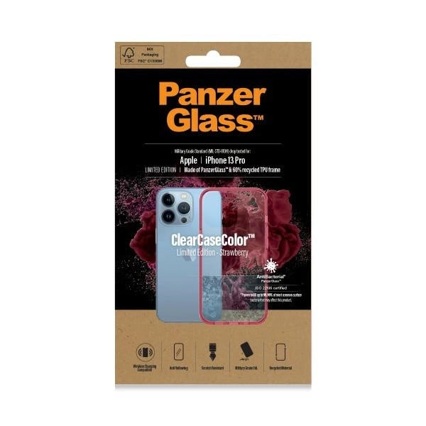 PanzerGlass ClearCase antibakteriel Military Grade certificeret sag til iPhone 13 Pro - gennemsigtig pink