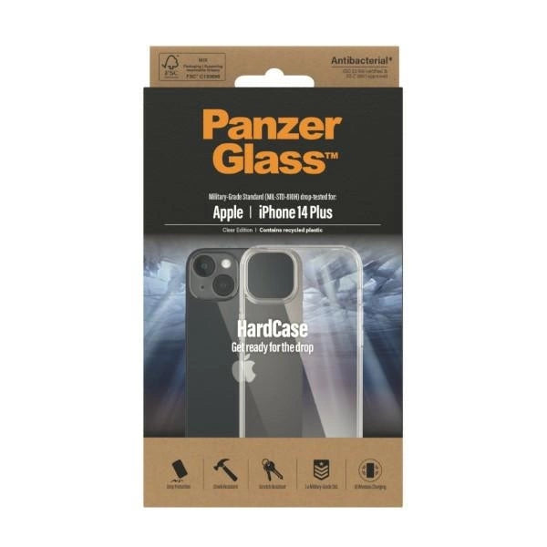 PanzerGlass HardCase Antibakteriel Military Grade Certified Case til iPhone 14 Plus / 15 Plus - Gennemsigtig