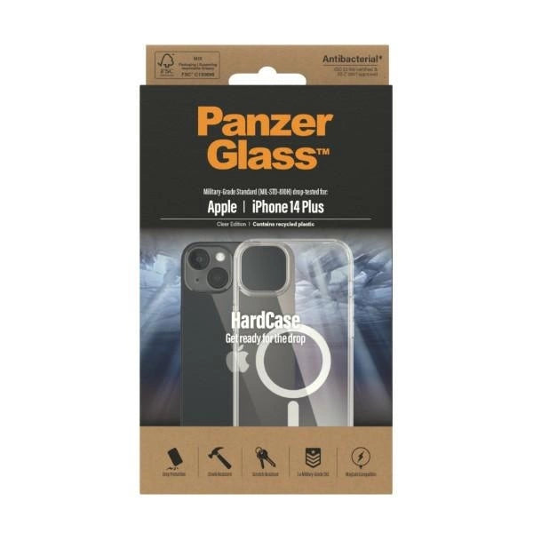PanzerGlass HardCase med MagSafe Antibacterial Military Grade Certified Case til iPhone 14 Plus / 15 Plus - Transparent
