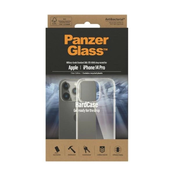 PanzerGlass HardCase antibakteriel Military Grade certificeret sag til iPhone 14 Pro - gennemsigtig