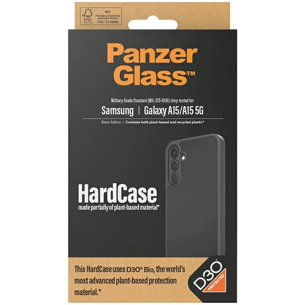PanzerGlass HardCase med D3O® Bio og Military Grade Certification til Samsung Galaxy A15 / A15 5G - Transparent og sort