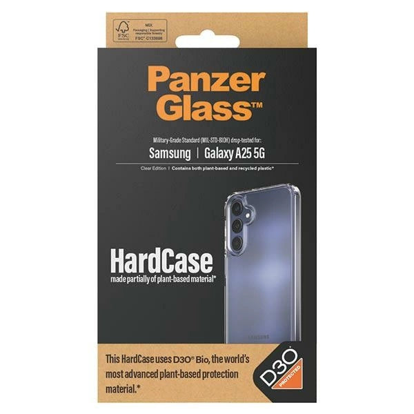 PanzerGlass HardCase med D3O® Bio og Military Grade certificering til Samsung Galaxy A25 5G - gennemsigtig