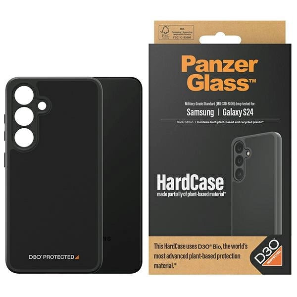 PanzerGlass HardCase med D3O® Bio og Military Grade Certification til Samsung Galaxy S24 - Transparent og sort