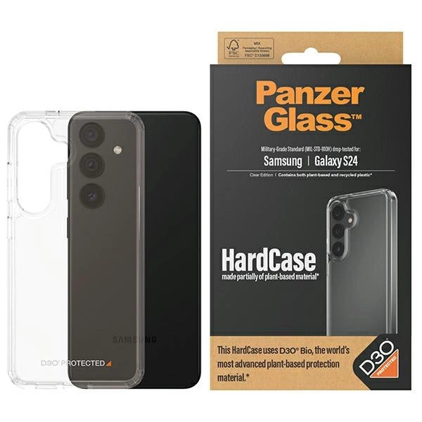 PanzerGlass HardCase med D3O® Bio og Military Grade certificering til Samsung Galaxy S24 - gennemsigtig