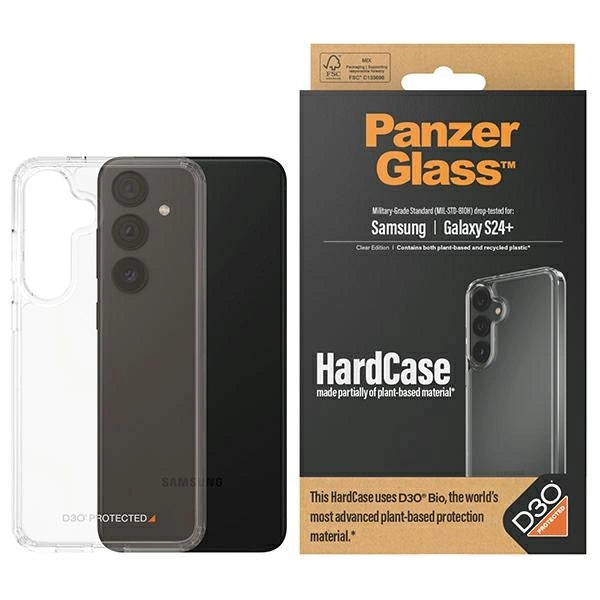 PanzerGlass HardCase med D3O® Bio og Military Grade certificering til Samsung Galaxy S24+ - gennemsigtig