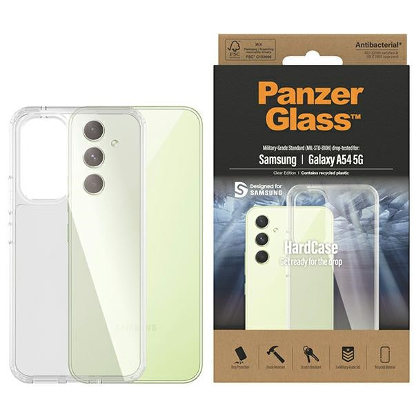 PanzerGlass HardCase antibakteriel Military Grade certificeret sag til Samsung Galaxy A54 5G - gennemsigtig