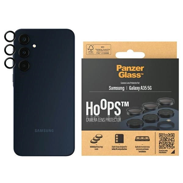 PanzerGlass Hoops Kamerabeskyttelse til Samsung Galaxy A35 5G - med sort ramme
