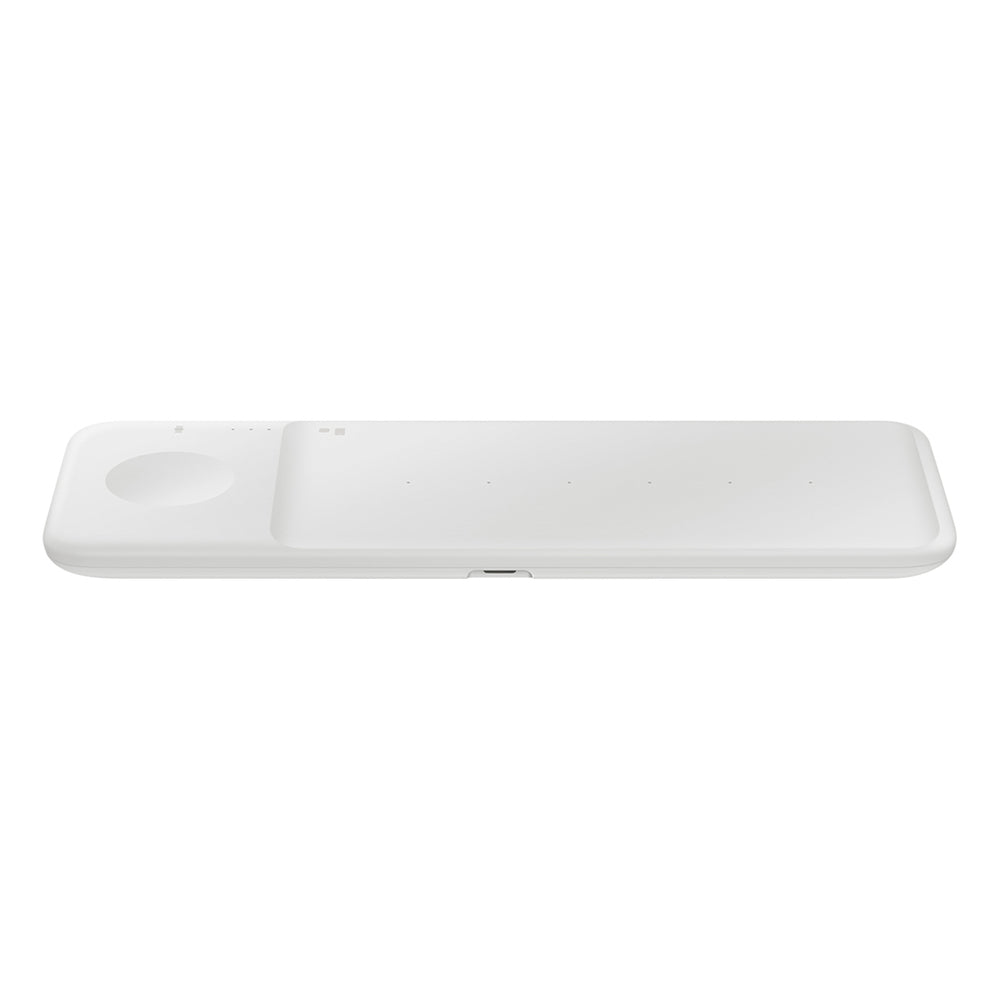 Samsung Trio EP-P6300TWEGEU 3in1 induktiv oplader til telefon / Galaxy Watch / Buds - hvid + strømoplader + kabel