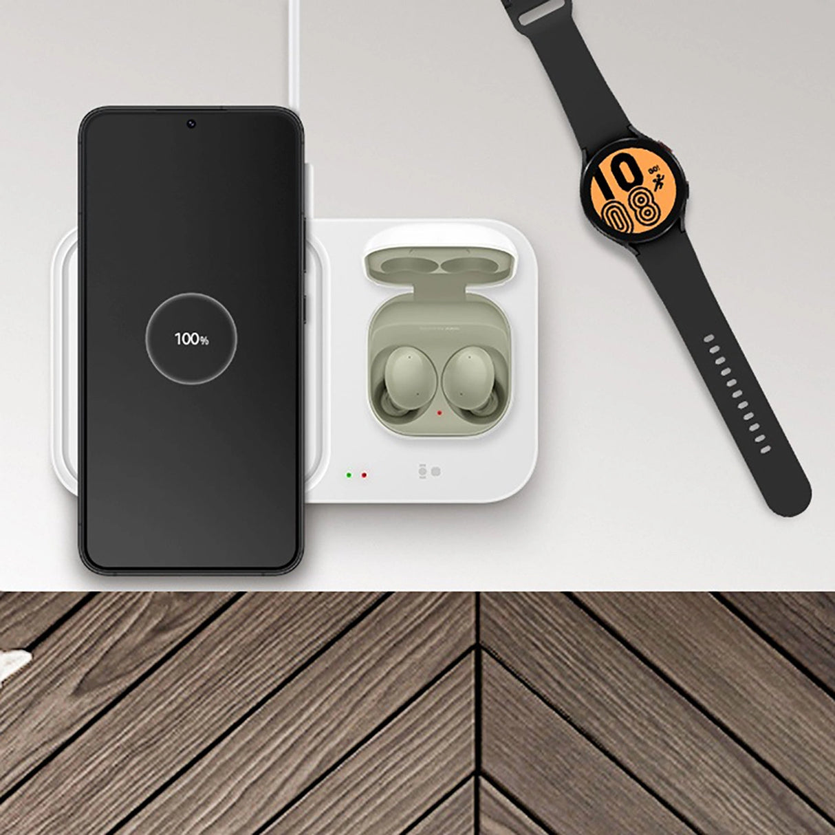 Samsung Wireless Charger Duo EP-P5400TWEGEU induktiv oplader 15W - hvid + netoplader + kabel