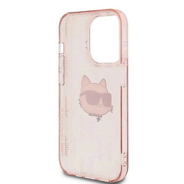 Karl Lagerfeld IML Choupette Head & Monogram case for iPhone 13 Pro Max - pink
