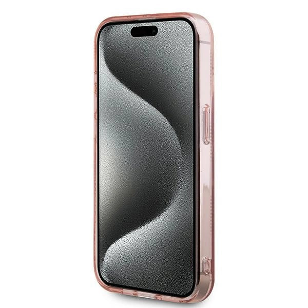 Karl Lagerfeld IML Choupette Head & Monogram case for iPhone 15 Pro Max - pink