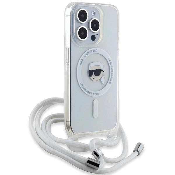 Karl Lagerfeld Crossbody IML Karl Head MagSafe case for iPhone 15 Pro - transparent