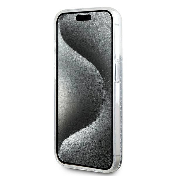 Karl Lagerfeld Liquid Glitter Choupette Head MagSafe case for iPhone 15 Pro - transparent