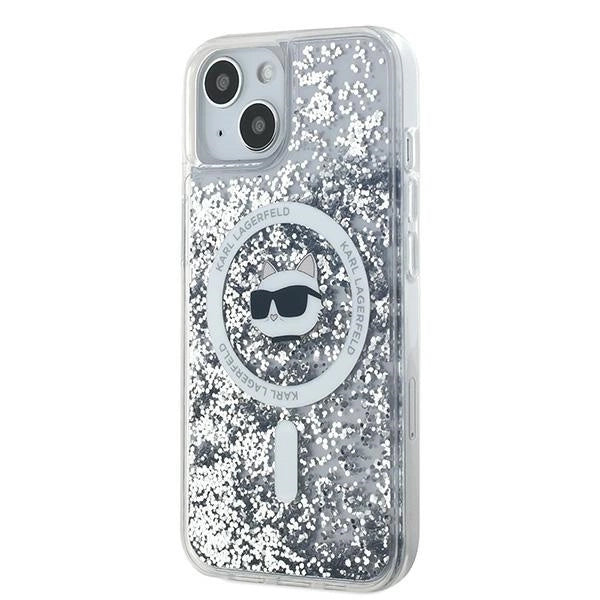 Karl Lagerfeld Liquid Glitter Choupette Head MagSafe Case for iPhone 15 Plus / 14 Plus - Transparent