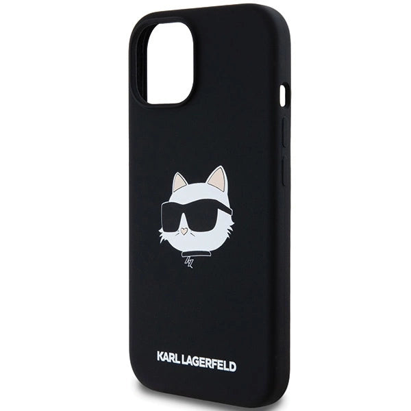 Karl Lagerfeld Silicone Choupette Head MagSafe Case for iPhone 15 Plus / 14 Plus - Black